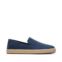 Santiago Loafer Navy Recycled Cotton Canvas - Side View