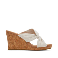 Serena Cork Wedge Sandal Natural Microfiber - Side View