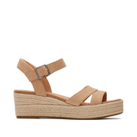 Audrey Wedge Sandal Suede Honey - Side View