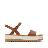 Brynn Platform Sandal Leather Tan - Side View