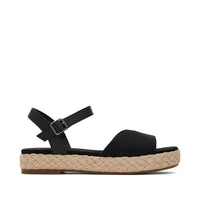 Abby Flatform Espadrille Sandal Leather Black - Side View