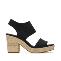 Majorca Rope Platform Sandal Basket Weave Black - Side View