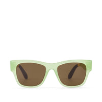 Devon Traveler Sunglasses Shiny Matcha-Solid Brown - Front View