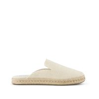 Santiago Mule Espadrille Natural Undyed Metallic Linen Stripe - Side View