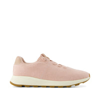 TRVL LITE Cabrillo Sneaker Water Repellent Pale Rose Two Tone Slub and Metallic Suede - Side View