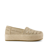 Valencia Platform Espadrille Champagne Metallic Basket Weave - Side View
