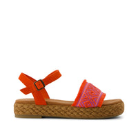 Abby Flatform Espadrille Sandal Flame Diamond Global Woven - Side View