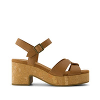 Isla Heeled Sandal Brown Sugar Leather - Side View
