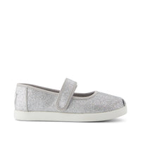 Nora Mary Jane Kids Shoe Silver Iridescent Glimmer - Side View