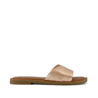 Shea Slide Sandal Rose Gold Metallic Nappa Leather