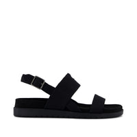 Marin Strap Sandal Black Heavy Canvas - Side View