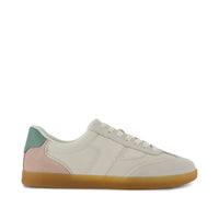 Collins Lace-Up Sneaker Egret Suede and Leather - Side View