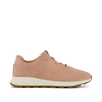 TRVL LITE Cabrillo Sneaker Water Repellant Pink Café Crème and Perforated Suede - Side View